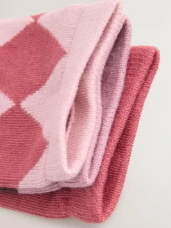 Next Pink and Red Cotton Rich Ankle Socks 3 Pack^ Socks & Tights|Socks & Tights