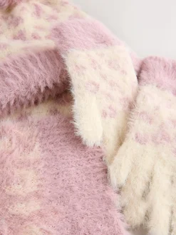 Sale Next Beanie Gloves And Scarf Set (3-16yrs) Pink Animal Print