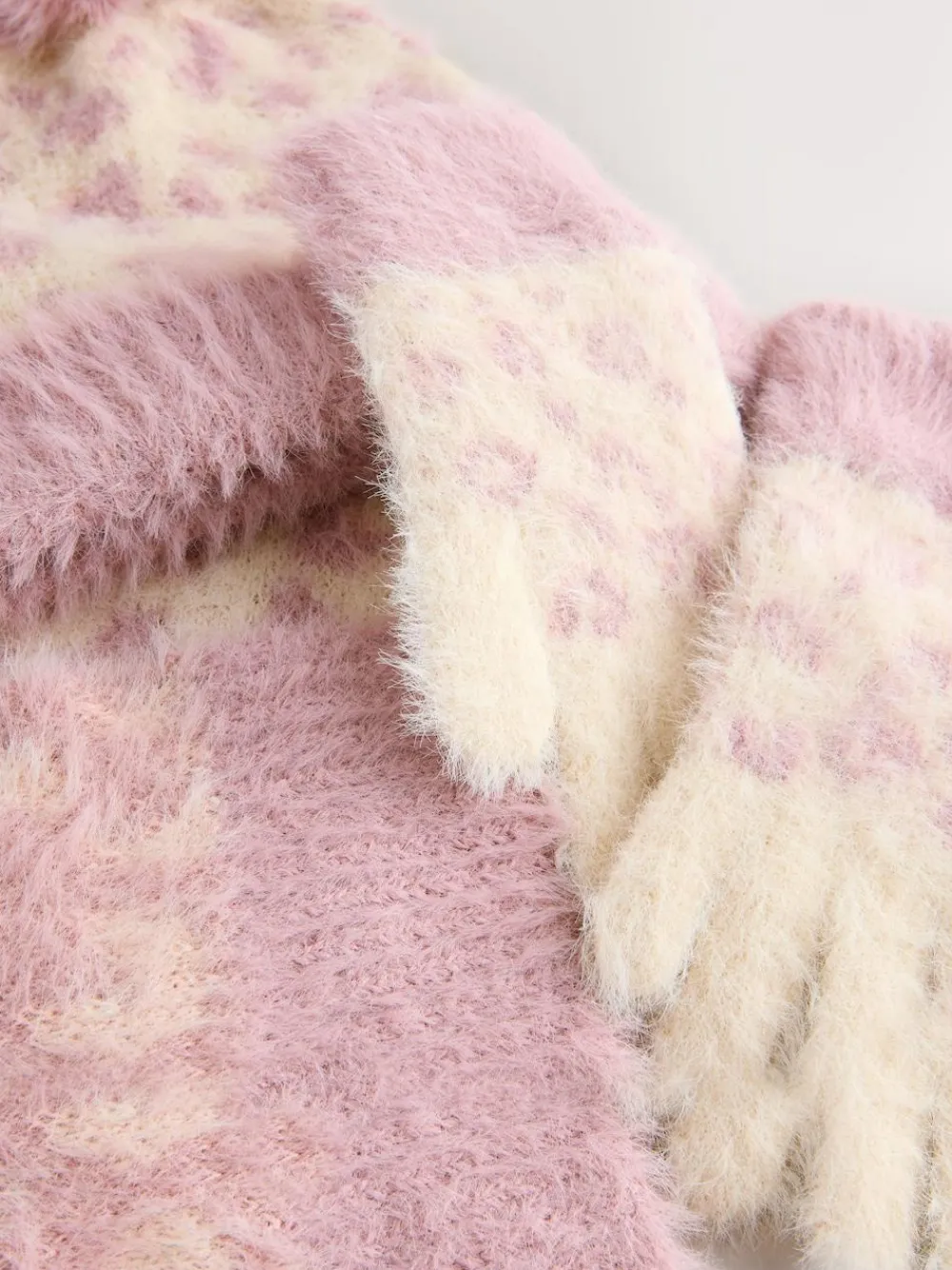 Sale Next Beanie Gloves And Scarf Set (3-16yrs) Pink Animal Print