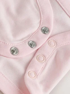 Next Pink Baby Dungarees and Long Sleeve Bodysuits Set 2 Piece (0mths-3yrs)^ Rompers & Overalls|Sets & Coords
