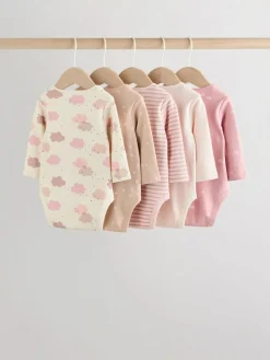Outlet Next Pink Baby Long Sleeve Bodysuits 5 Pack