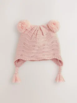 Discount Next Baby Pointelle Double Pom Trapper Hat (0mths-2yrs) Pink