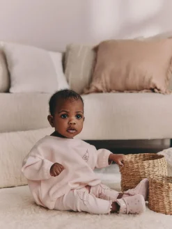 New Next Baby Sweatshirt and Leggings 2 Piece Set (0mths-2yrs) Pink