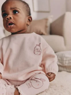 New Next Baby Sweatshirt and Leggings 2 Piece Set (0mths-2yrs) Pink