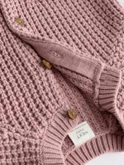 Next Pink Back Slogan Embroidered Baby Knitted Cardigan (0mths-2yrs)^ Baby Winter Clothing|Cosy Club