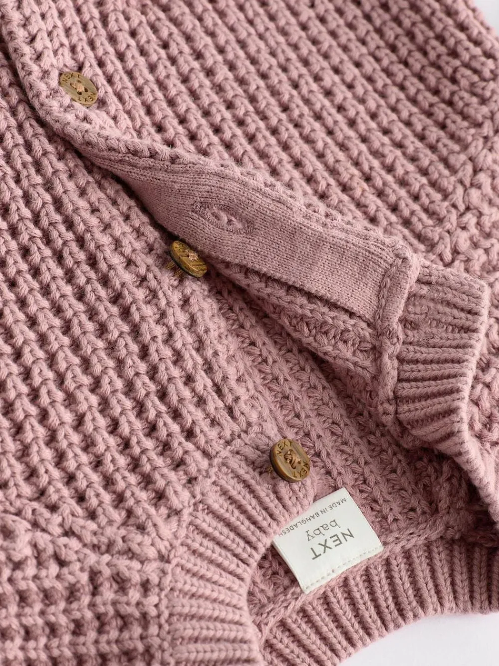 Next Pink Back Slogan Embroidered Baby Knitted Cardigan (0mths-2yrs)^ Baby Winter Clothing|Cosy Club