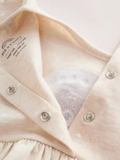 Next Pink Bear Embroidered Jersey Baby Rompers 3 Pack^ Sets & Coords|Rompers & Overalls