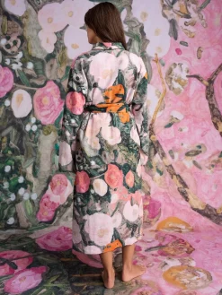 Next Pink Benjamin Macgregor Scene Print Satin Dressing Gown^Women Bathrobes