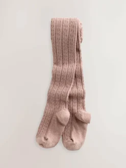 Next Regular Length Cotton Rich Cable Tights 3 Pack^ Baby Girls|Baby Girls