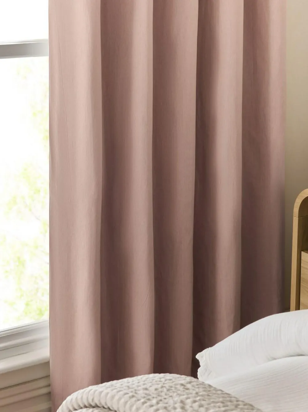 New Next Pink Blush Blackout/Thermal Cotton Eyelet Curtains