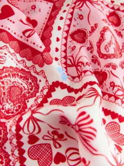 Next Pink Bows Satin Button Through Pyjamas^Women Nightwear|Pyjamas