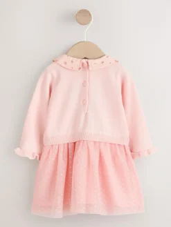 Discount Next Pink Bunny Baby Knitted Twofer Dress (0mths-2yrs)