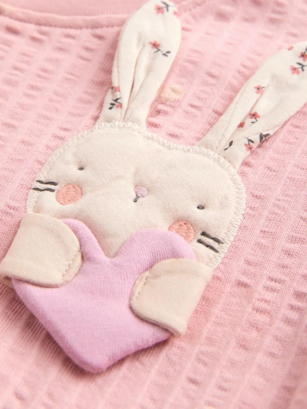 Next Pink Bunny Long Sleeve Embellished Dress (3mths-7yrs)