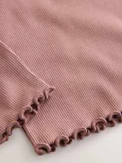 Next Long sleeve Embroidered Ribbed Top (3mths-7yrs)^ Tops|Tops