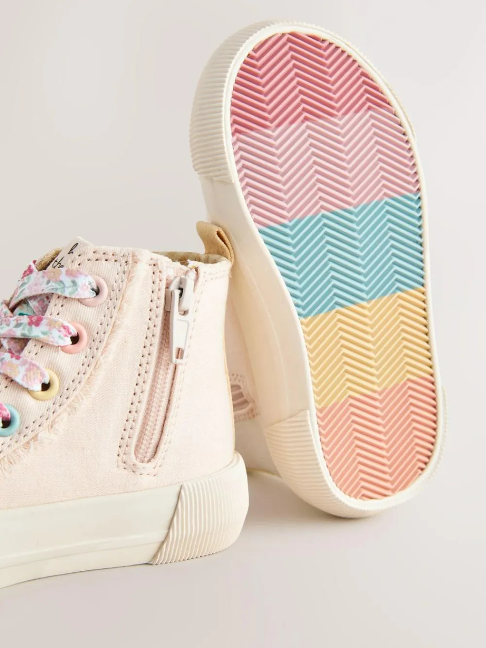 Next Pink Character Wide Fit (G) High Top Trainers^ Sneakers|Sneakers