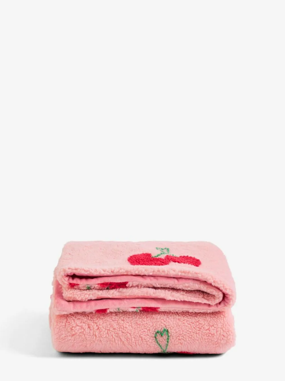 New Next Pink Cherries Borg Fleece Throw