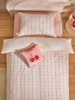 Next Pink Cherry Bow Duvet Cover and Pillowcase Set