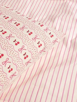 Next Pink Cherry Bow Duvet Cover and Pillowcase Set