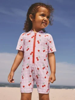 Best Next Pink Cherry Gingham Sunsafe Swimsuit (3mths-10yrs)