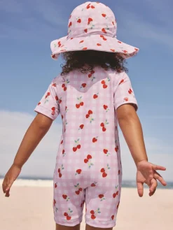 Best Next Pink Cherry Gingham Sunsafe Swimsuit (3mths-10yrs)