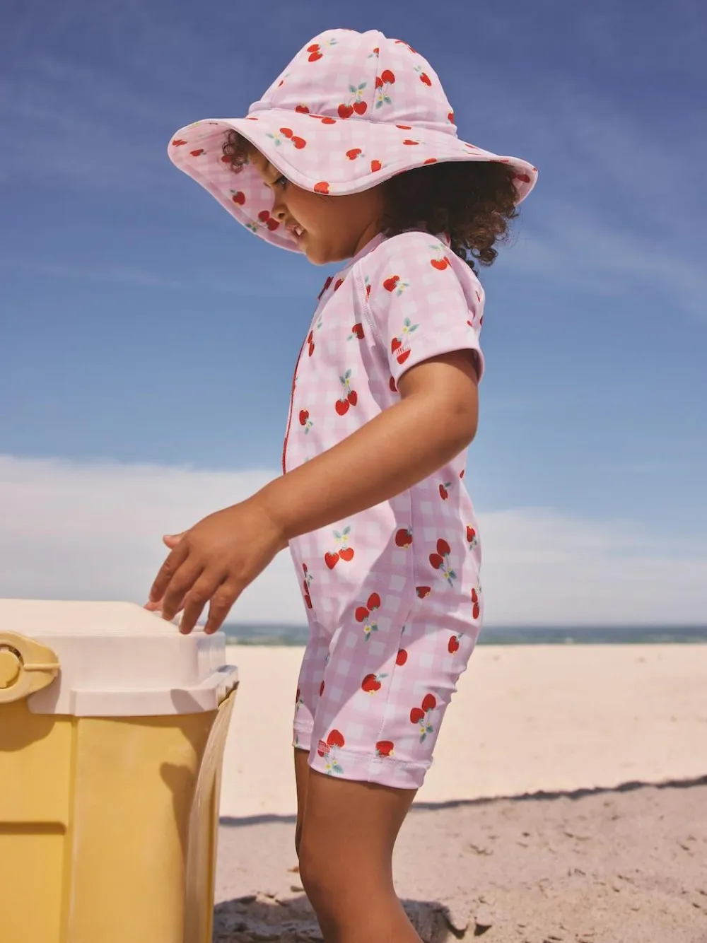 Best Next Pink Cherry Gingham Sunsafe Swimsuit (3mths-10yrs)