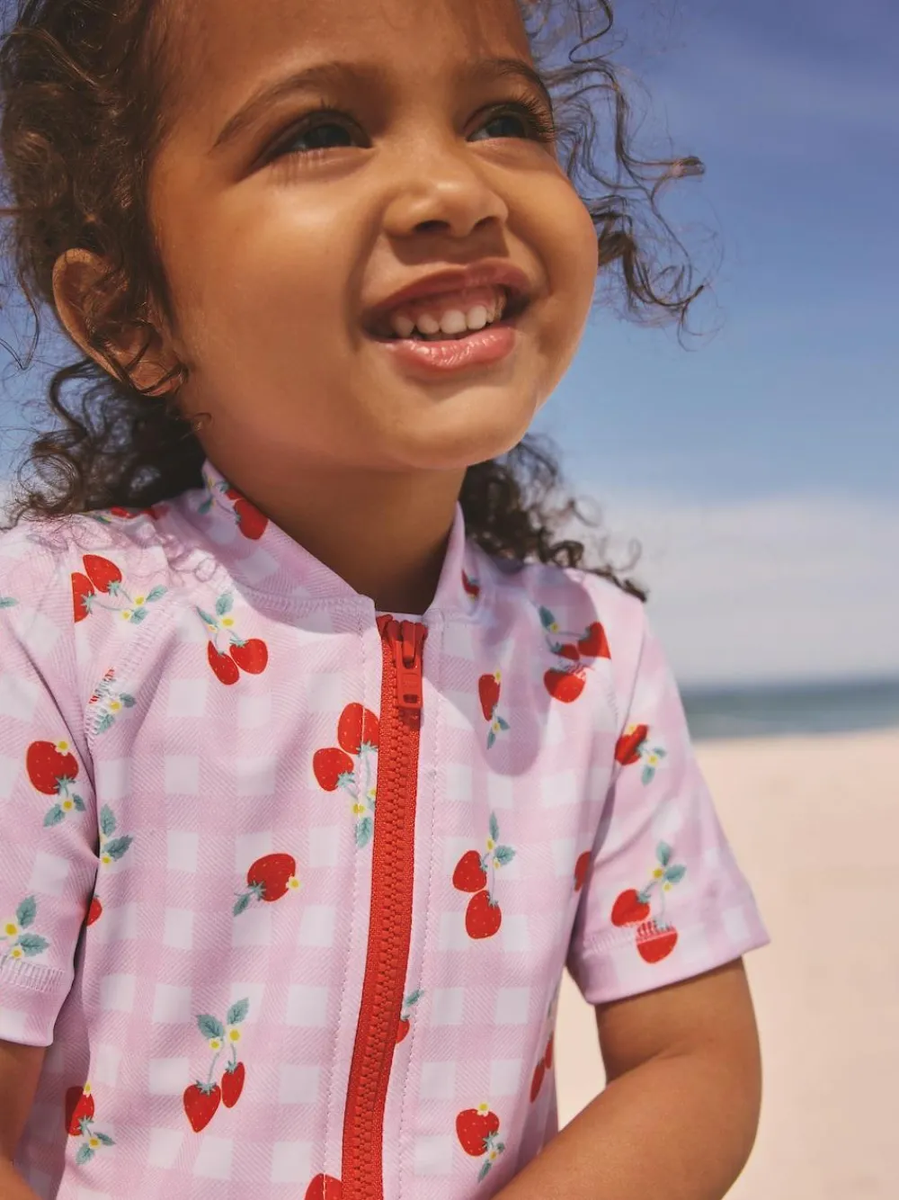 Best Next Pink Cherry Gingham Sunsafe Swimsuit (3mths-10yrs)