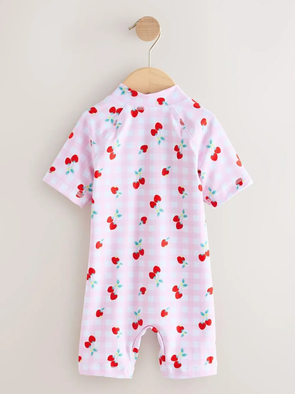 Best Next Pink Cherry Gingham Sunsafe Swimsuit (3mths-10yrs)