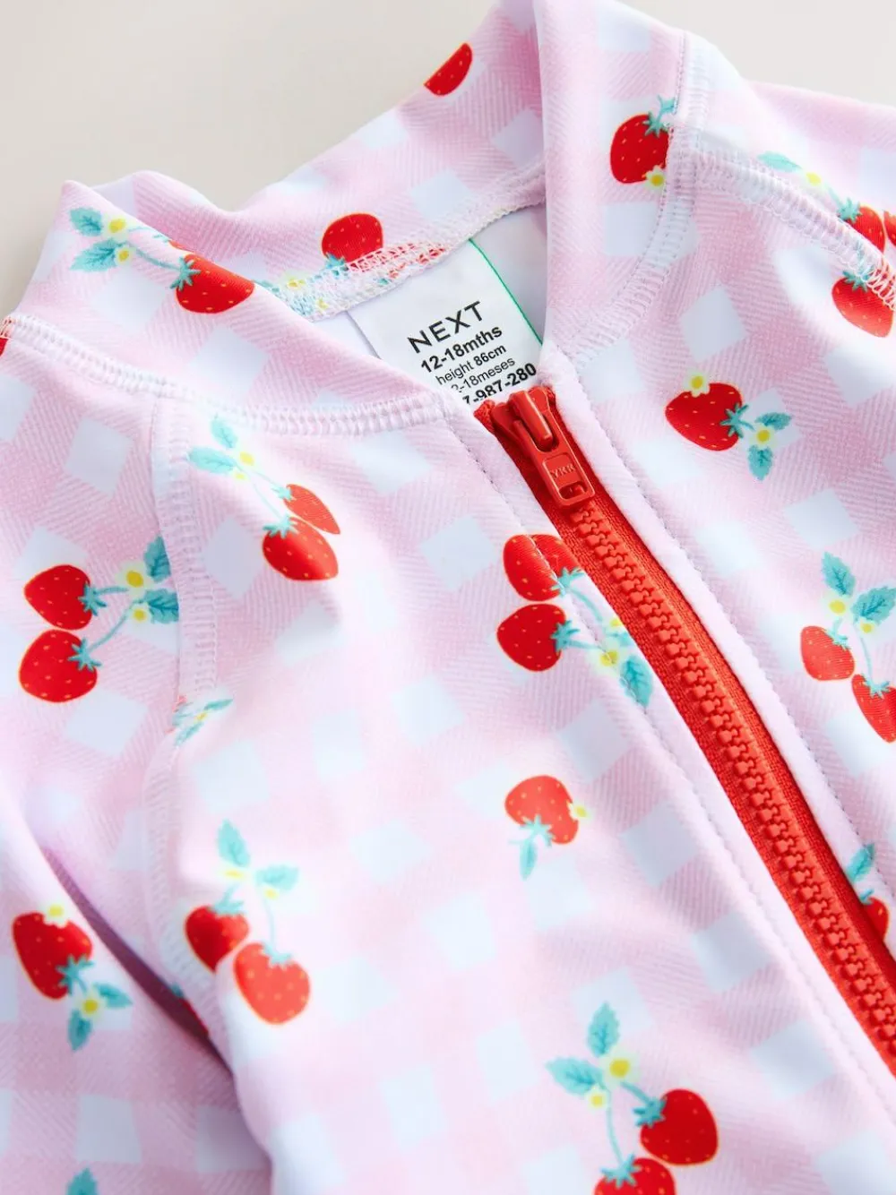 Best Next Pink Cherry Gingham Sunsafe Swimsuit (3mths-10yrs)