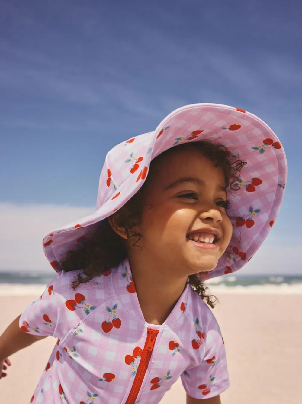 Online Next Swim Hat (3mths-10yrs) Pink Cherry Gingham