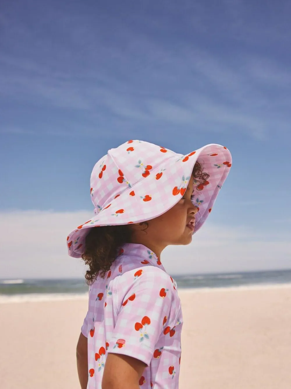 Online Next Swim Hat (3mths-10yrs) Pink Cherry Gingham