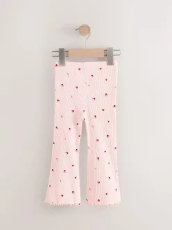 Best Next Pink Cherry Hearts Rib Flare Leggings (3mths-7yrs)