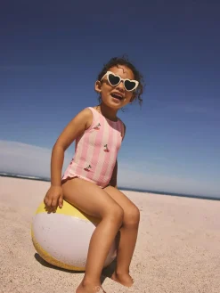 Best Next Frill Leg Swimsuit (3mths-7yrs) Pink Cherry Stripe