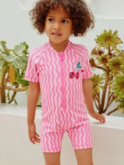 Next Pink Cherry Wave Sunsafe Swimsuit (3mths-10yrs)^ Swimwear|Swimwear