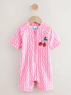 Next Pink Cherry Wave Sunsafe Swimsuit (3mths-10yrs)^ Swimwear|Swimwear