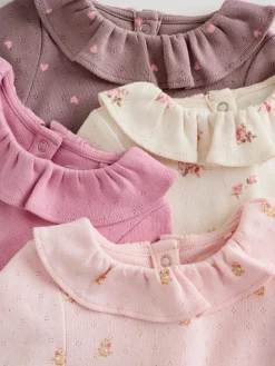 Next Baby Long Sleeve Frill Bodysuits 4 Pack (0mths-2yrs)^ Multipacks|Bodysuits & Vests