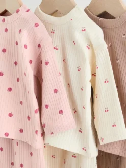 Next Pink/ Cream/ Brown Print Long Sleeve Top And Leggings Set 6 Piece (0mths-3yrs)^ Newborn Clothing|Baby Girls