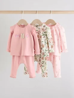 Next Pink/ Cream/ Bunny Character Long Sleeve Top And Leggings Set 6 Piece (0mths-3yrs)^ Sets & Co-Ords|Sets & Co-Ords
