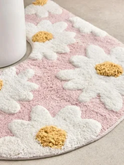 Hot Next Daisy 100% Cotton Pedestal Mat Pink