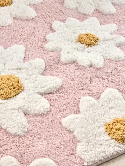 Online Next Daisy 100% Cotton Shower Mat Pink