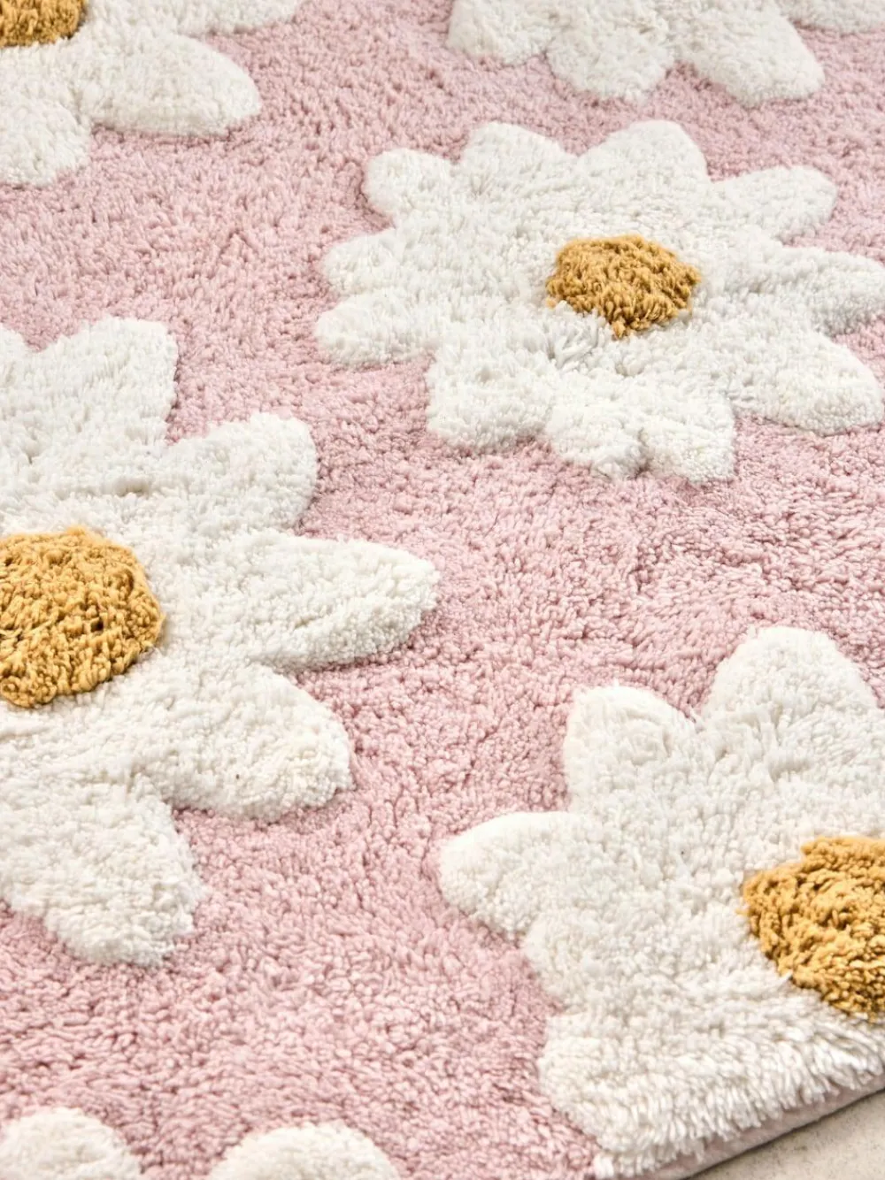 Online Next Daisy 100% Cotton Shower Mat Pink