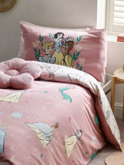 Next Pink Disney Princess Supersoft 100% Brushed Cotton Duvet Cover and Pillowcase Set^ Childrens Bedding