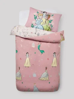 Next Pink Disney Princess Supersoft 100% Brushed Cotton Duvet Cover and Pillowcase Set^ Childrens Bedding