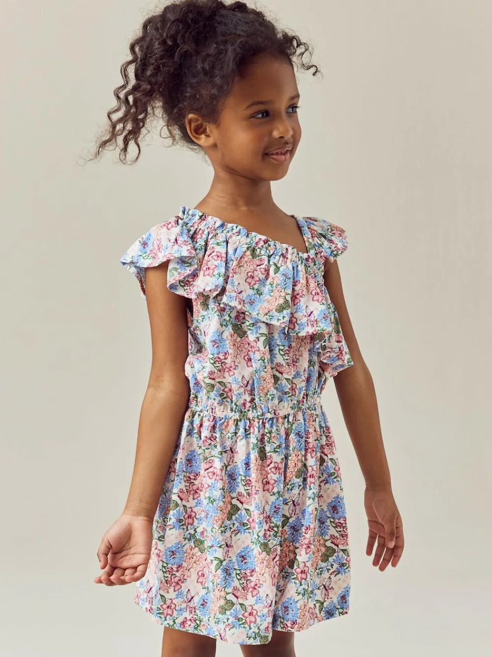 Next Pink Ditsy Frill Shoulder Playsuit (3-16yrs)^ Jumpsuits & Playsuits