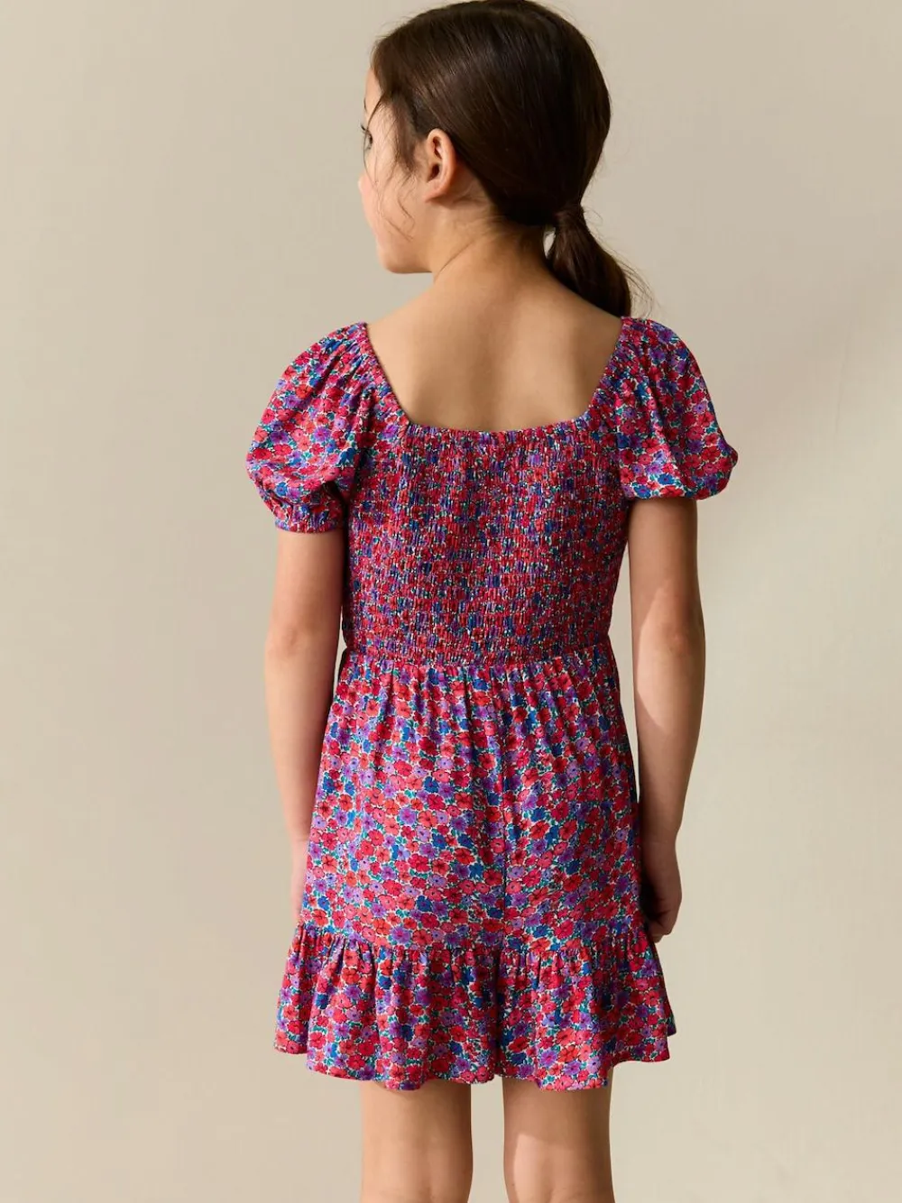 Sale Next Pink Ditsy Shirred Playsuit (3-16yrs)