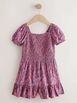 Sale Next Pink Ditsy Shirred Playsuit (3-16yrs)