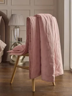 Next Elsie Velvet Quilted Bedspread^ Cushions & Throws