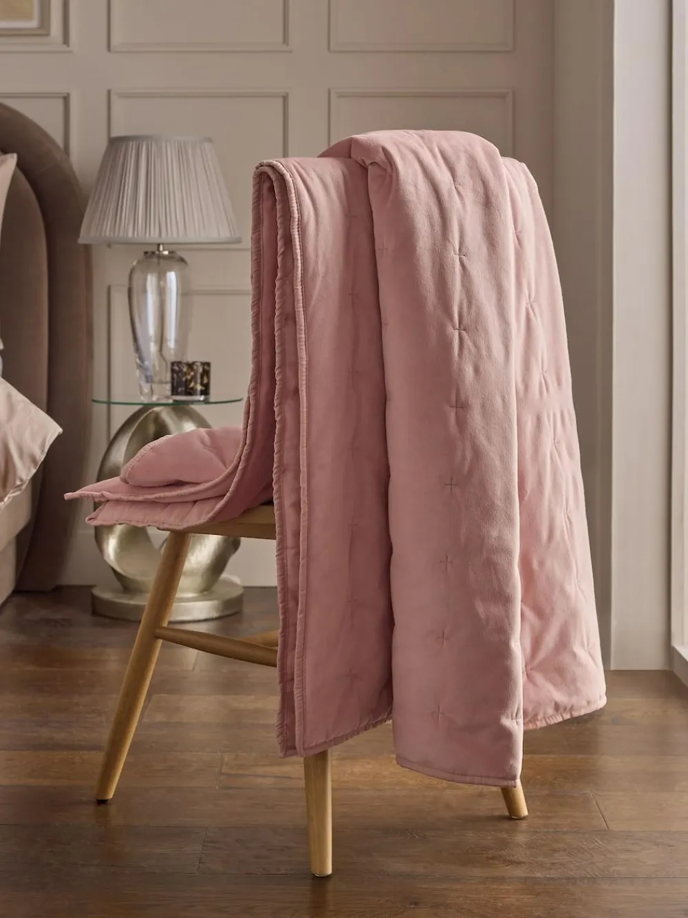 Next Elsie Velvet Quilted Bedspread^ Cushions & Throws