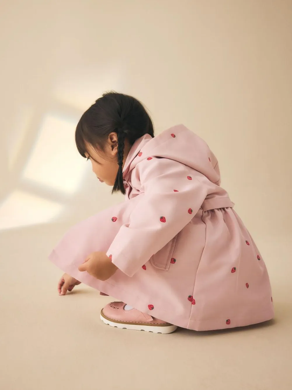 Outlet Next Shower Resistant Button Front Coat (3mths-7yrs) Pink Embroidery