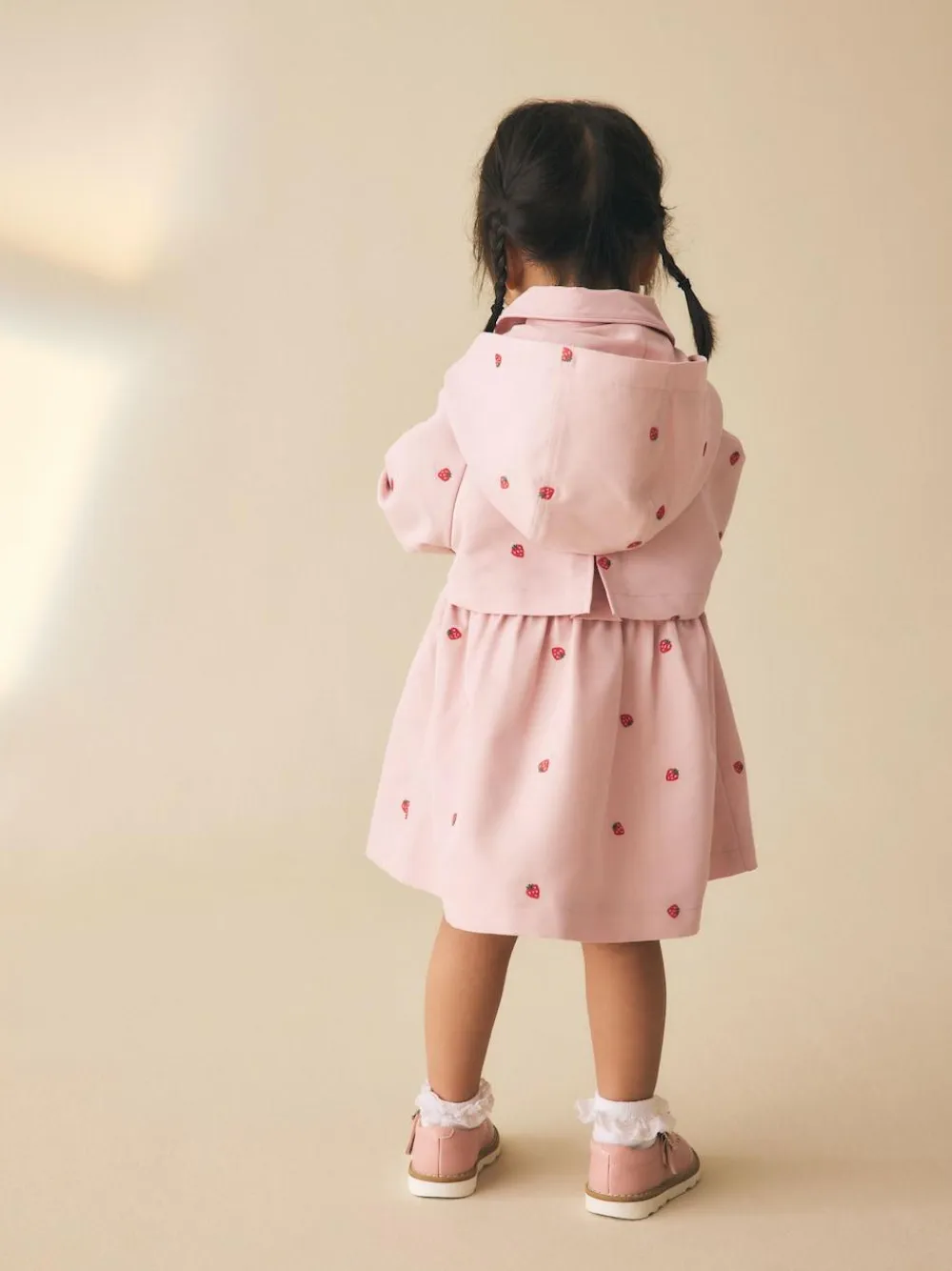 Outlet Next Shower Resistant Button Front Coat (3mths-7yrs) Pink Embroidery