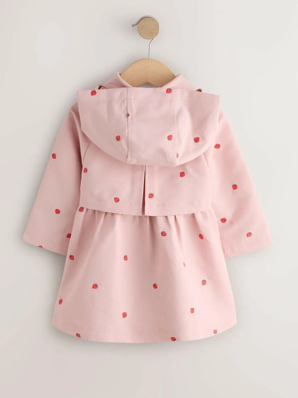 Outlet Next Shower Resistant Button Front Coat (3mths-7yrs) Pink Embroidery